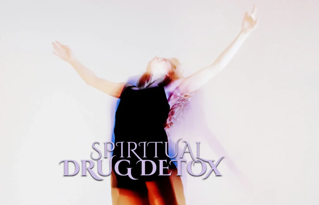 Abstract image of a person with arms raised, titled 'Spiritual Drug Detox'.